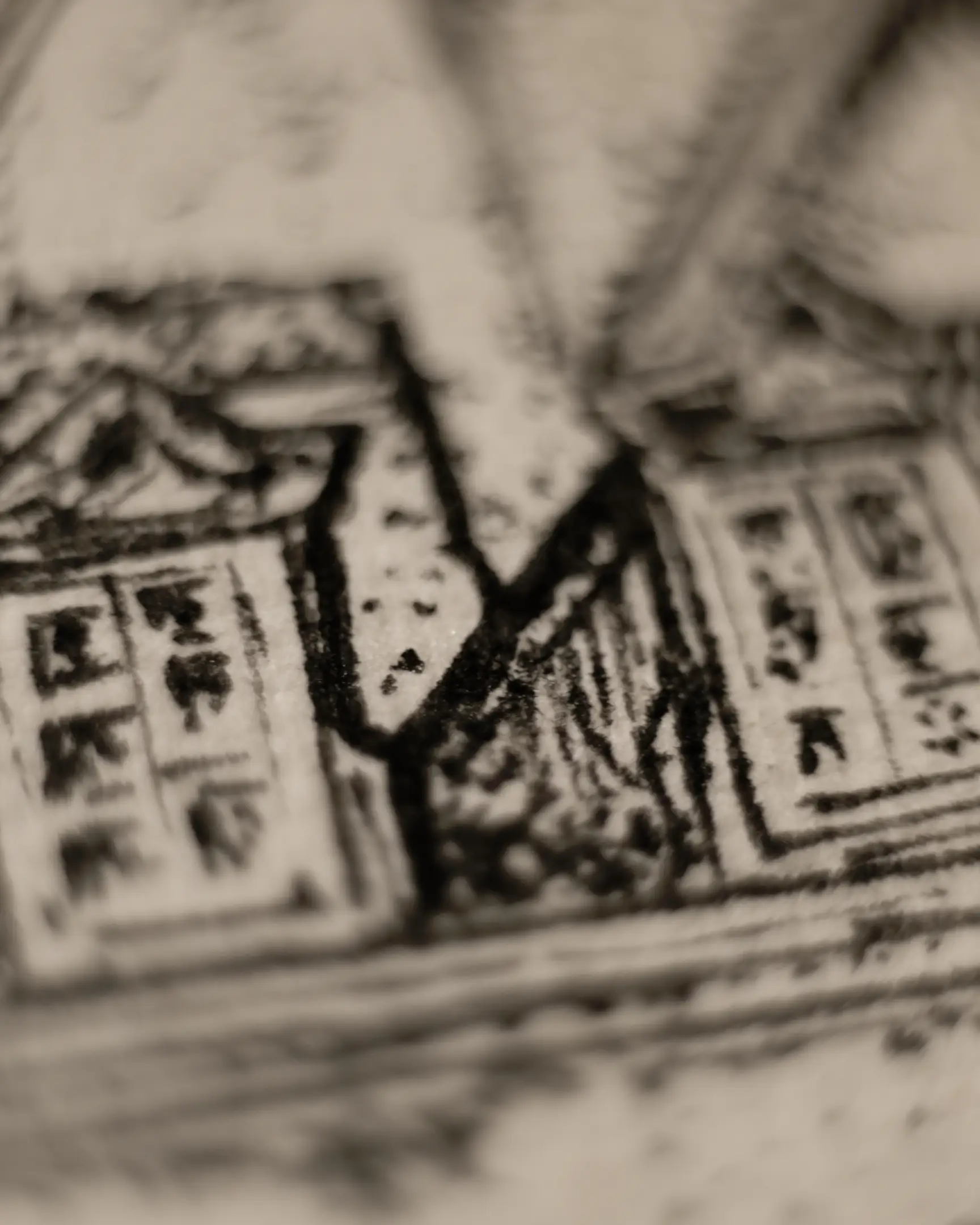 Many details are deliberately casual, for drawing with ink on such paper is akin to sculpting. The resistance of the material dictates its own rules, and the lines do not lay flat—they seem to drip onto the texture, soaking into the very soul of the paper and creating a unique relief.