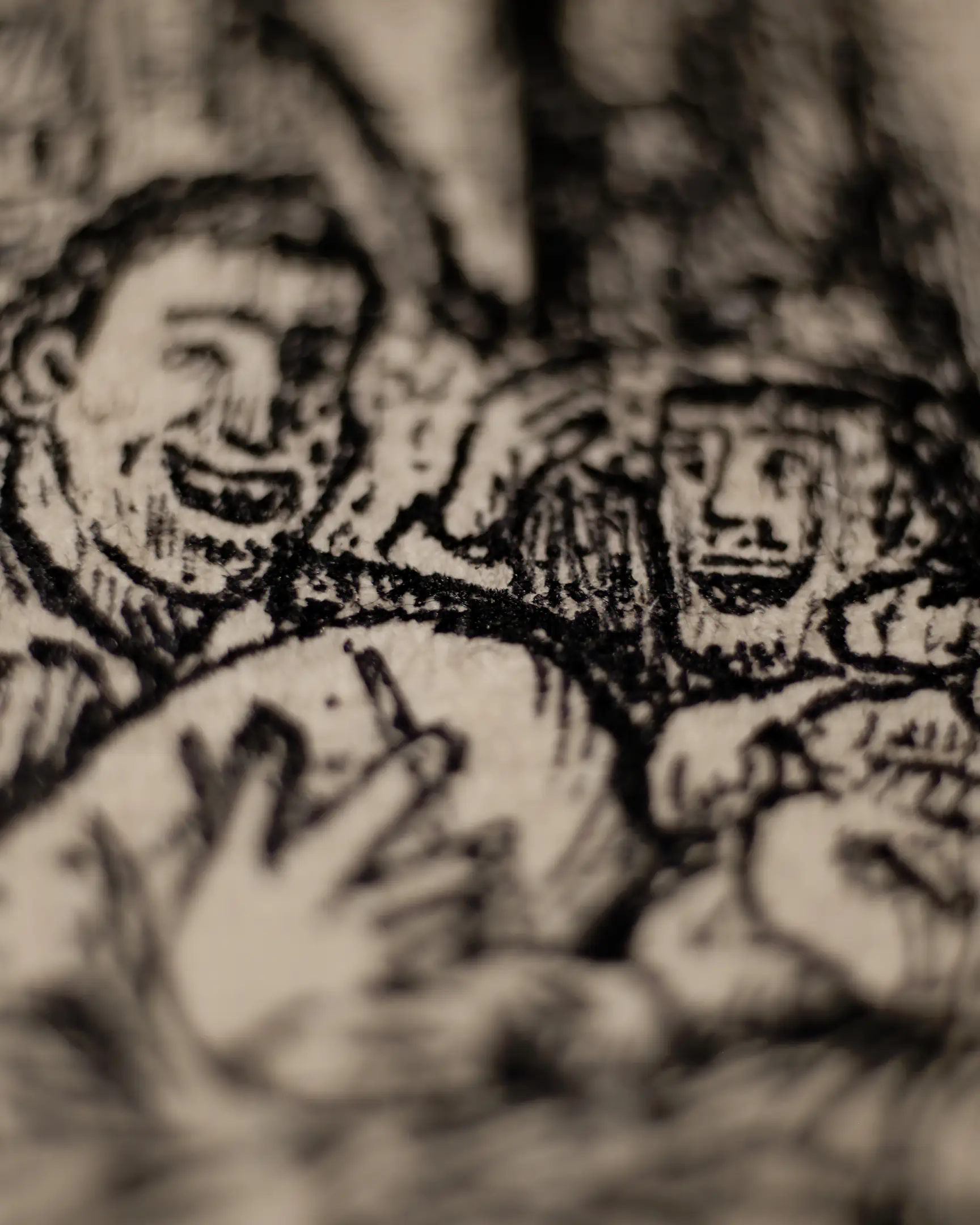This fragment highlights the artist's ability to convey raw human emotion, a hallmark of the Italian Verism influence in VSELÉNSKYI works. The contrast between the deep ink and the antique paper fibers adds a cinematic grain to the scene, reminiscent of 19th-century lithographs.